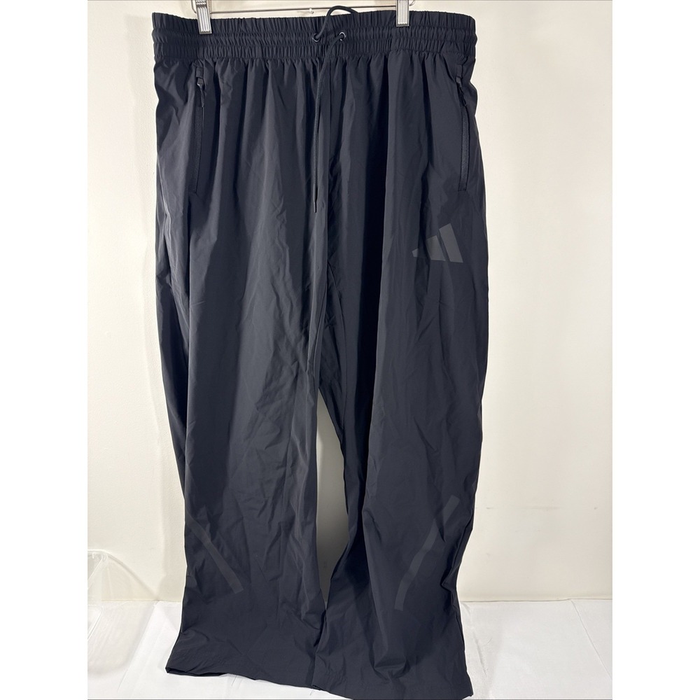 Adidas Women's XL Z.N.E. WOVEN PANTS Black Loose Fit Stretch Pockets JP4197
